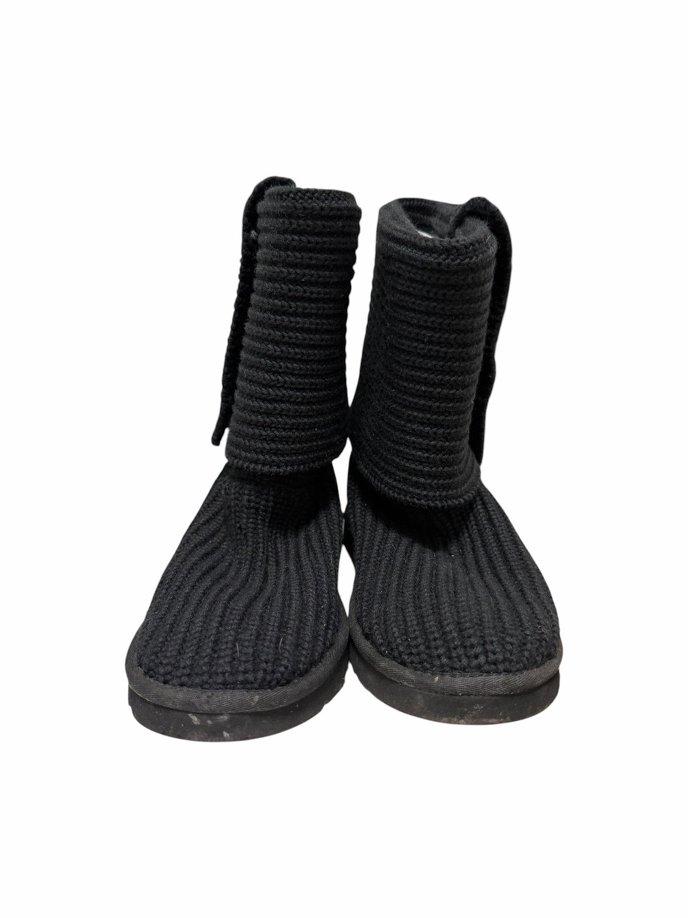 Ugg Solid Black Knit Mid Calf Boot